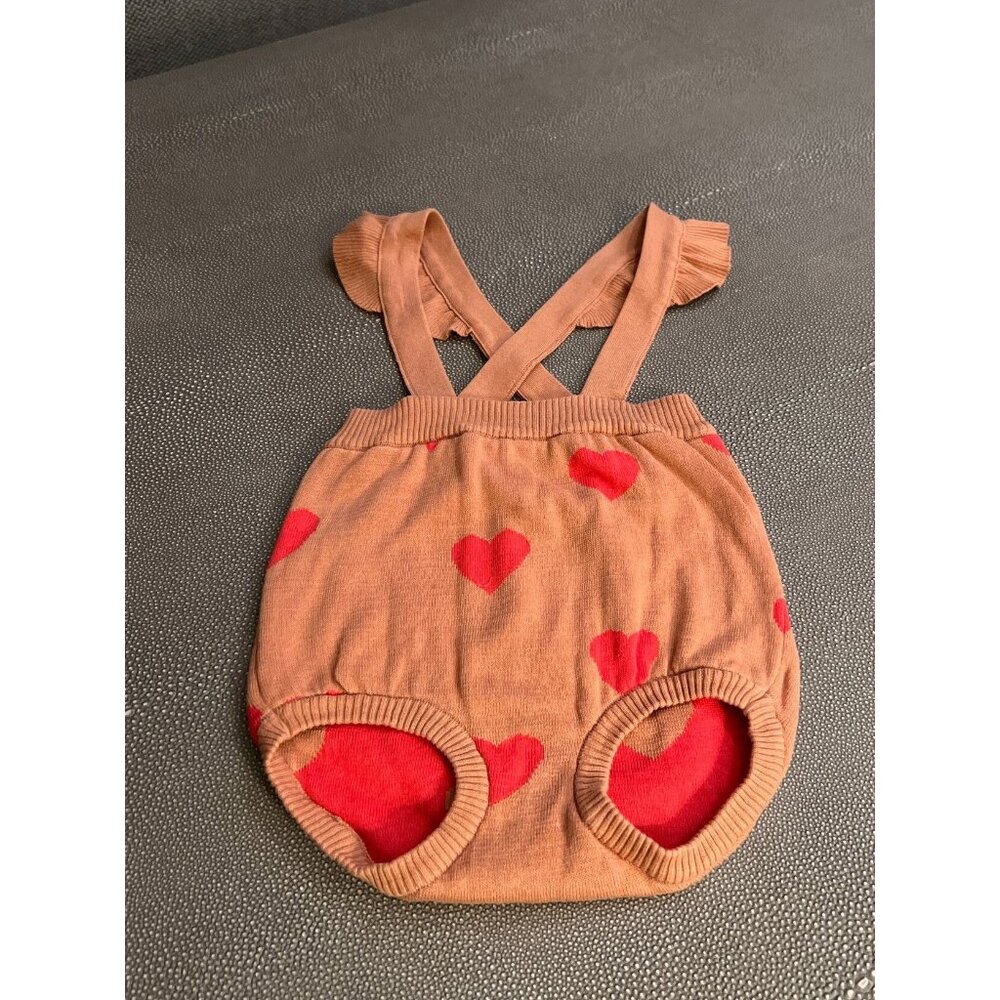 Tonycottons Heart Ruffle Romper 18M EUC